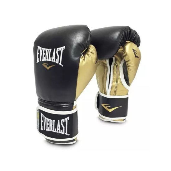 Gants de Boxe  d'entrainement EVERLAST Powerlock PU Noir/Or